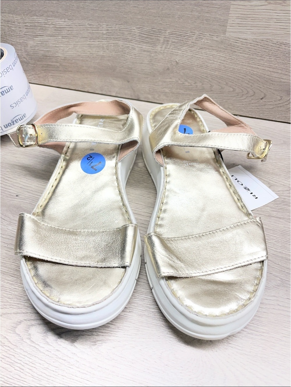Rizzoli Shimmery Gold Platform Sandals #1362